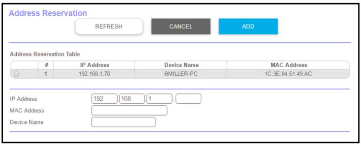 NETGEAR RBR50-100PES - To reserve an IP address: - 2