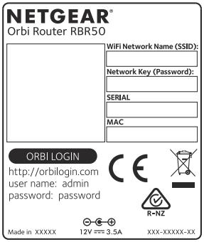 NETGEAR RBR50-100PES - Labels - 1