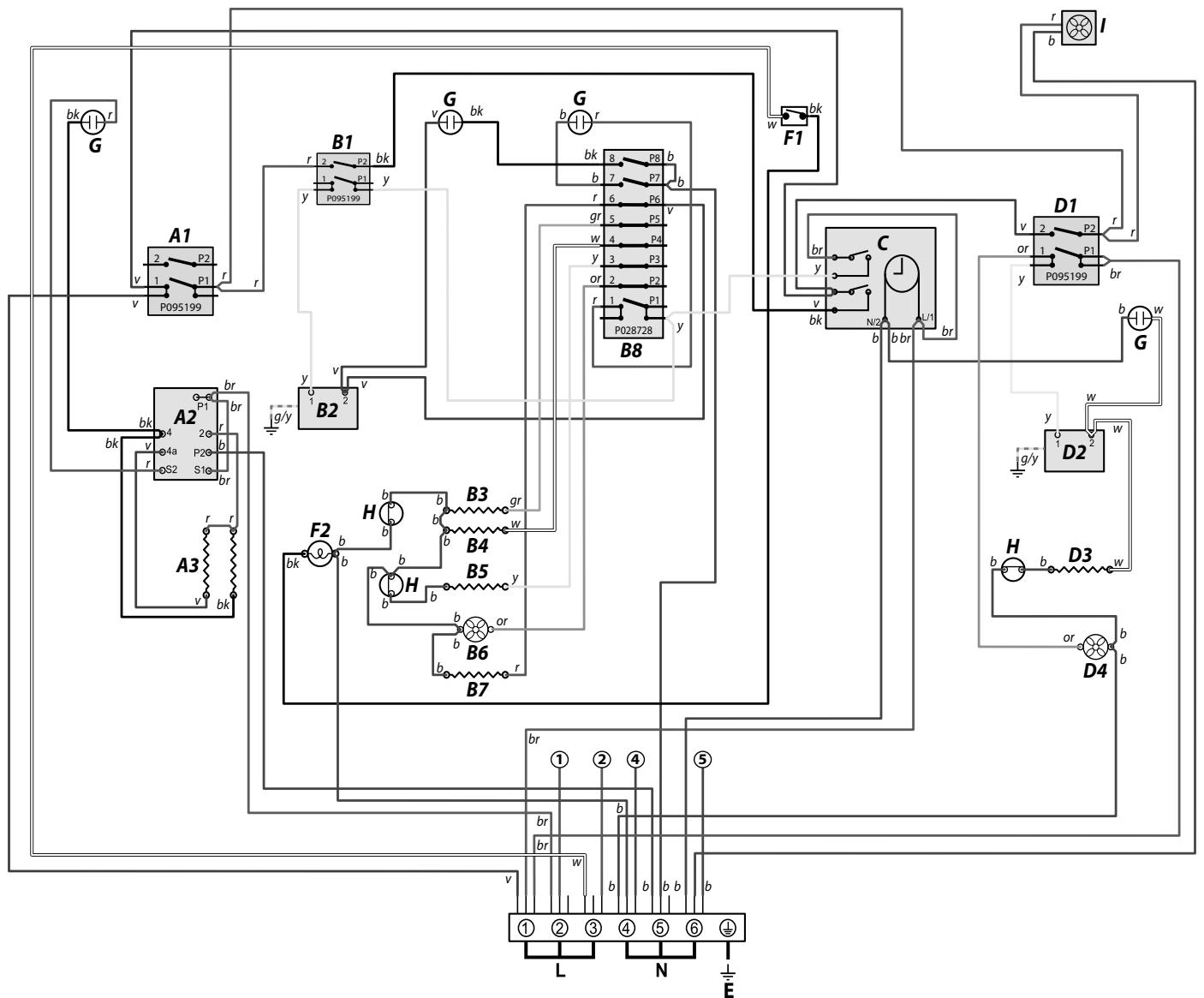 FALCON HI-LITE 90 INDUCTION - Scheme de Câblage: Four Multifonction (Elan) - 1