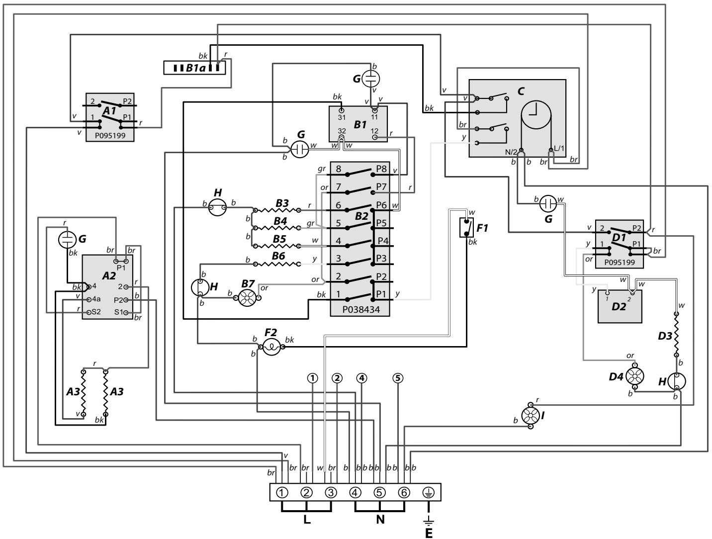 FALCON HI-LITE 90 INDUCTION - Schéma de Câblage: Four Multifonction (Classic Deluxe & Professional Deluxe) - 1
