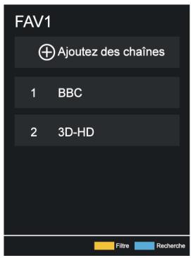 HISENSE 55SE7NQ2024 - Déplacer ou supprimer des chaînes d'une liste de favorsis - 1