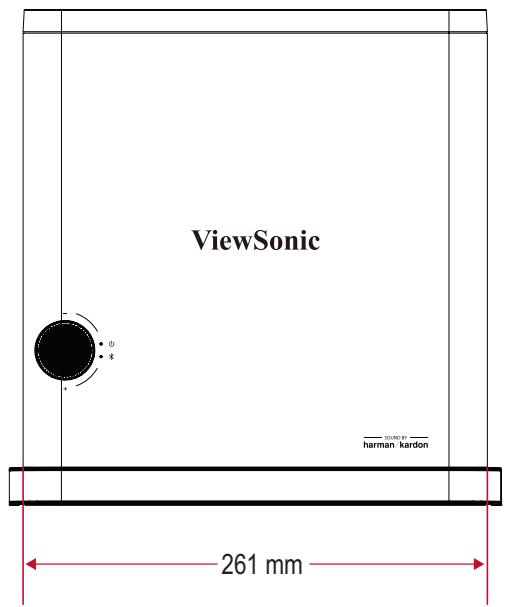 VIEWSONIC HC X11-4K - Dimensions du projecteur - 2