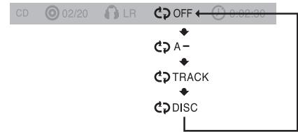 SAMSUNG HT-X20R - Pour sélectionner le mode Répétition de lecture dans l'écran d'informations du disque - 7