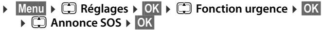 GIGASET E550 - Enregisterer/modifier un texte d'applé d'urgence personnel - 1