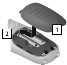 GIGASET E550 - Insertion des batteries et fermeture du couvercle des batteries - 3