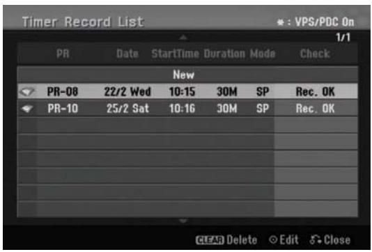 HITACHI DV-DS253E - Vérification des détails de l'enregistrement programmé - 1