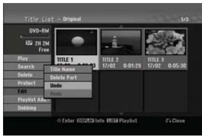 HITACHI DV-DS253E - Annulation/reactivation de la dernière suppression RAM -rwvr - 1