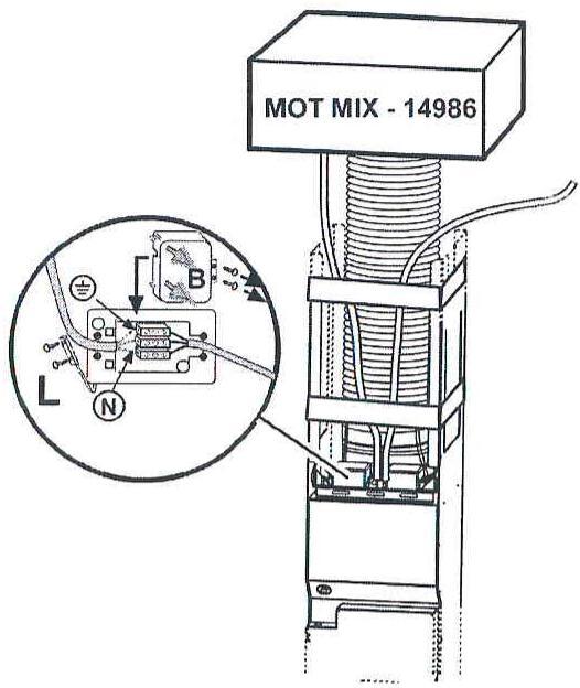 SCHOLTES HGI 9 MI INOX - Raccordement au moteur Seulement pour le modele HGIS 9 - 1