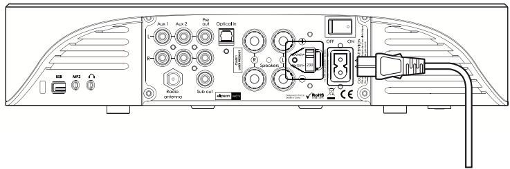 ELIPSON MUSIC SYSTEM NOIR - Raccordement au secteur -choix du voltage - 1