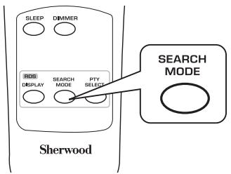 SHERWOOD RX5502 - En mode FM, appuyez deux fois sur la touche SEARCH MODE. - 1