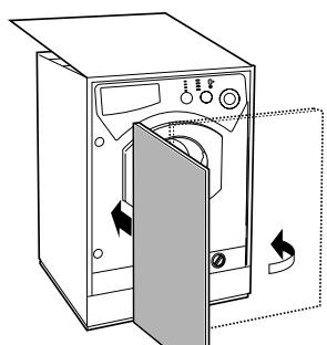 ARISTON CDE 129 - Application du panneau d'habillage en bois sur la porte et montage du machine à laver à l'intérieur des éléments: - 4