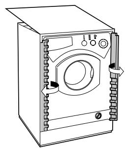 ARISTON CDE 129 - Application du panneau d'habillage en bois sur la porte et montage du machine à laver à l'intérieur des éléments: - 3