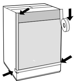 ARISTON CDE 129 - Application du panneau d'habillage en bois sur la porte et montage du machine à laver à l'intérieur des éléments: - 5