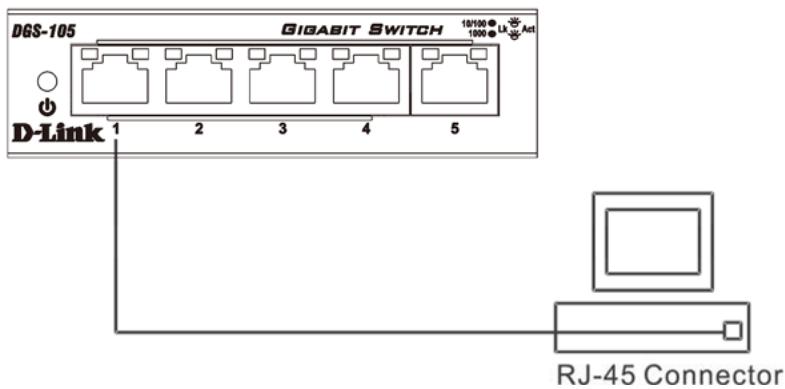 D-LINK DGS-105 - Connexion à un nœud d'extrémité - 1