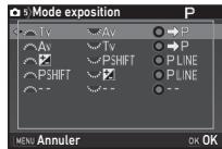 PENTAX KP - Appuyez sur  et utilisez  pour selectionner l'association de fonctions lorsque vous actionnez et et lorsque vous appuyez sur O. - 1