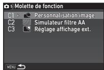 PENTAX KP - Sélectionnez [C1], [C2] ou [C3] fais appuyez sur - 2