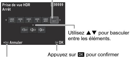 PENTAX KP - Utilisation du panneau de contrôle - 3