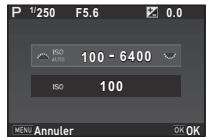 PENTAX KP - Utilisez ▲▼ pour selectionner [ISO AUTO] ou [ISO]. - 1
