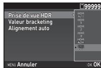 PENTAX KP - Sélectionnez [Prise de vue HDR] dans le menu 3 et appuyez sur. - 1
