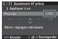 PENTAX KP - Sélectionnez [Réglage] et ajustez la valeur. - 1