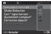 PENTAX KP - Sélectionnez un type de prise de vue puis appuyez sur OK. - 1