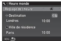 PENTAX KP - Sélectionnez l'heure que vous souhaitez afficher dans [Réglage de l'heure]. - 1