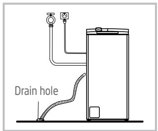 DARTY LAVE-LINGE-TOP-PTL6100 - Connecting the drain hose - 1