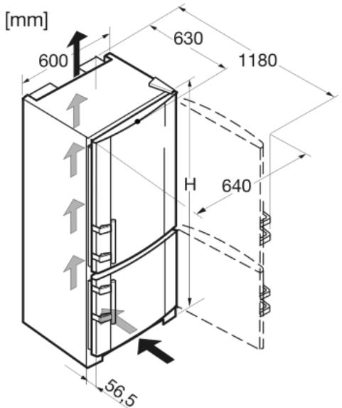 LIEBHERR CBNESF3913B - Dimensions hors tout de l'appareil - 1