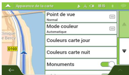 MAPPY ULTi 585 CAMP - Paramètres de la vue de navigation - 1