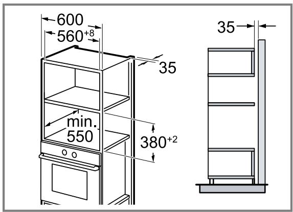 SIEMENS BF550LMRO - Misure d'incasso nel mobile a colonna - 1