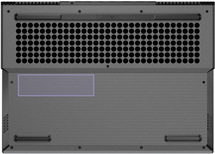 LENOVO Legion 5 ARH05H - Emplacement de l'étiquette d'identification FCC et IC - 1