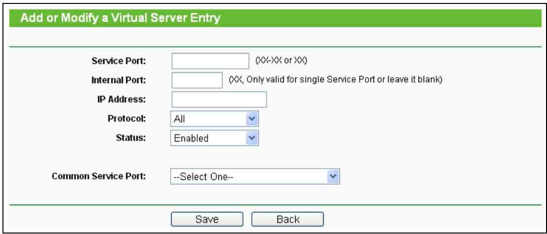 TP-LINK TL-WR710N - To setup a virtual server entry: - 1