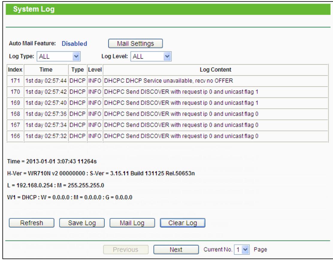 TP-LINK TL-WR710N - System Log - 1