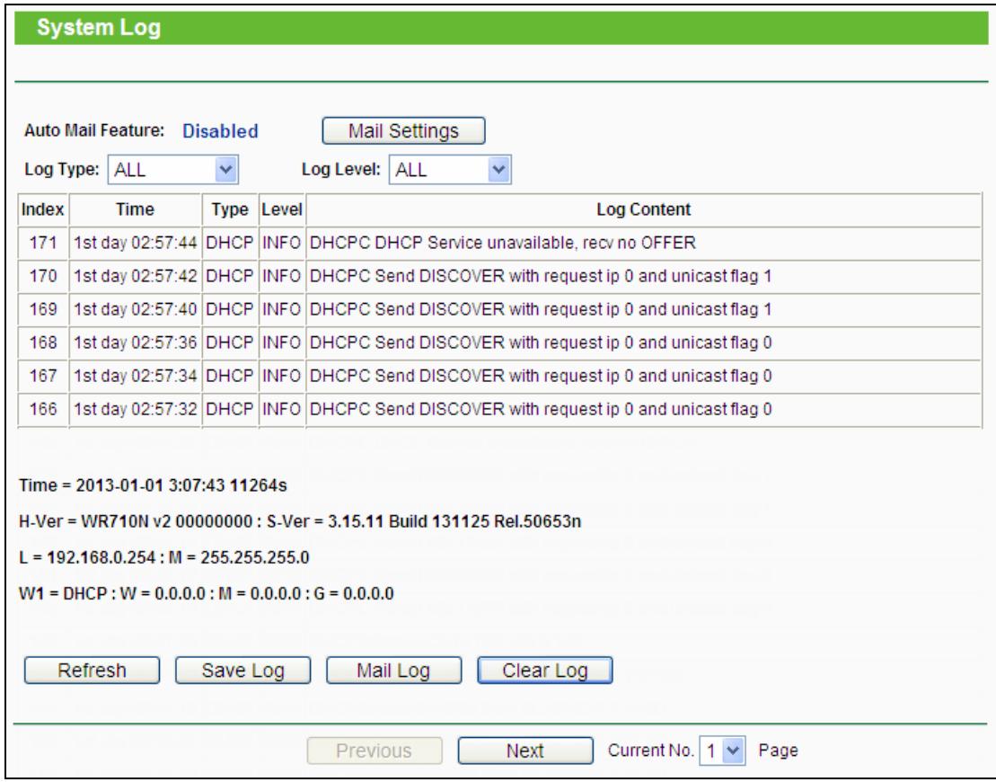 TP-LINK TL-WR710N - System Log - 1