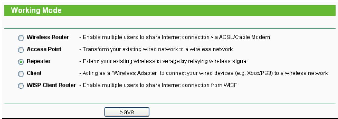TP-LINK TL-WR710N - Working Mode - 1