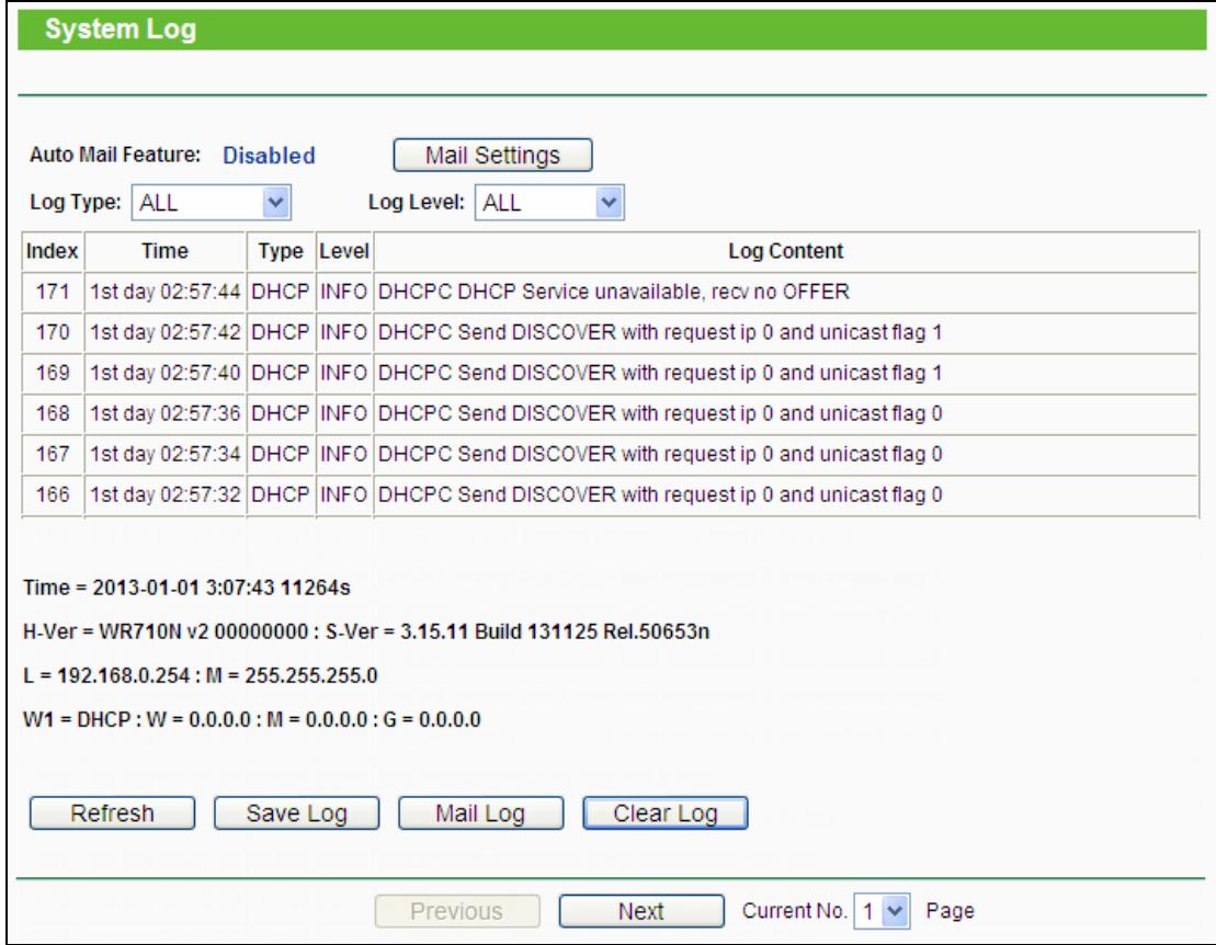 TP-LINK TL-WR710N - System Log - 1