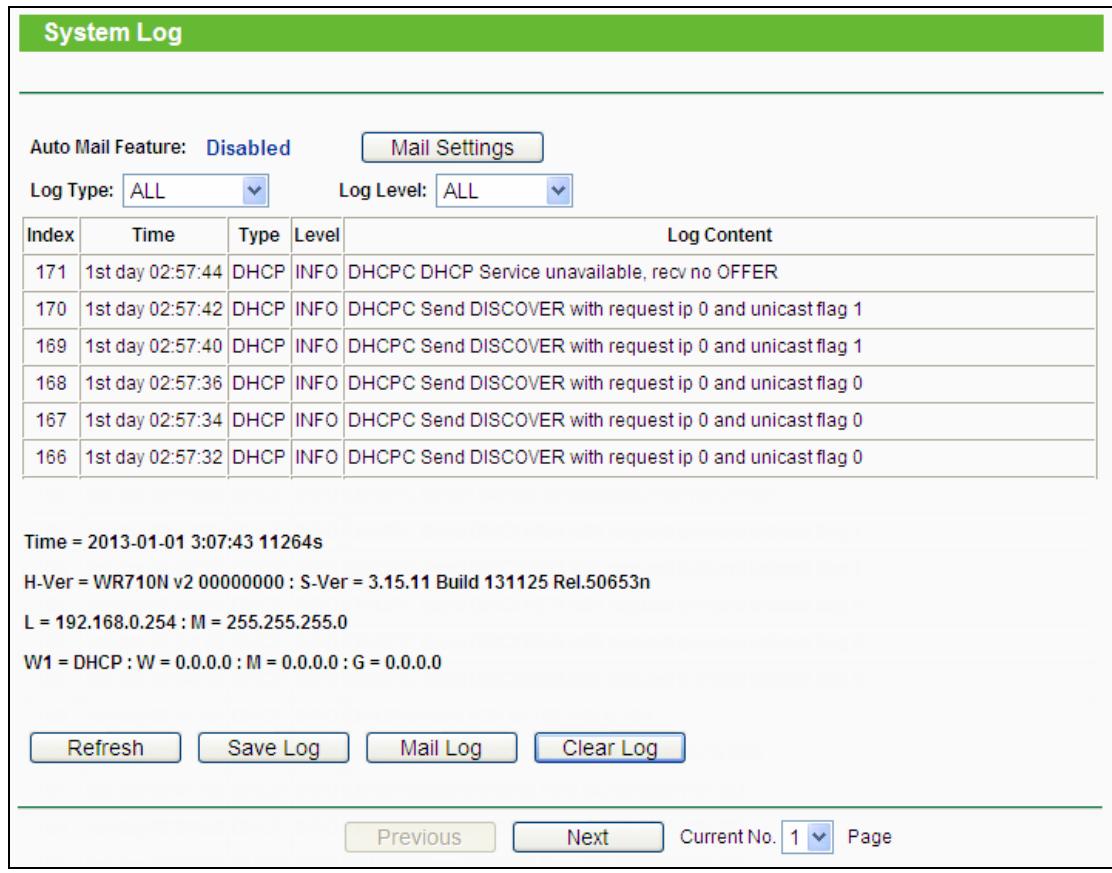 TP-LINK TL-WR710N - System Log - 1