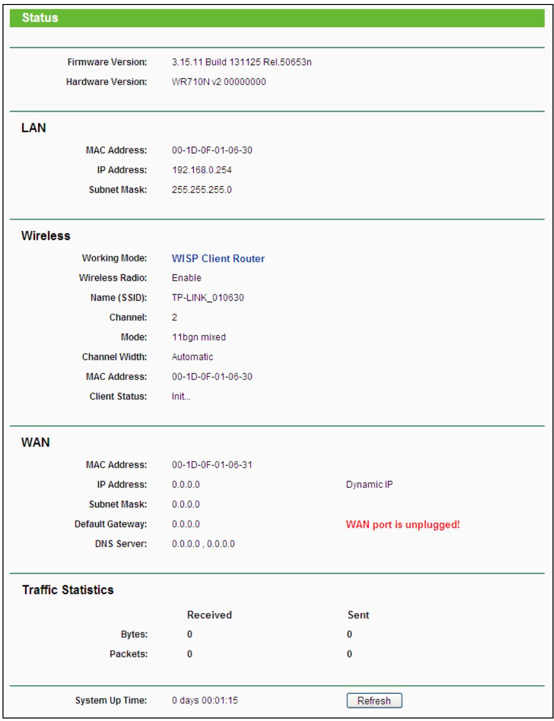 TP-LINK TL-WR710N - Status - 1