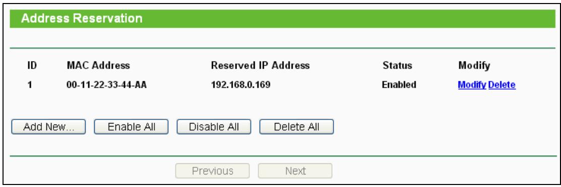 TP-LINK TL-WR710N - Address Reservation - 1