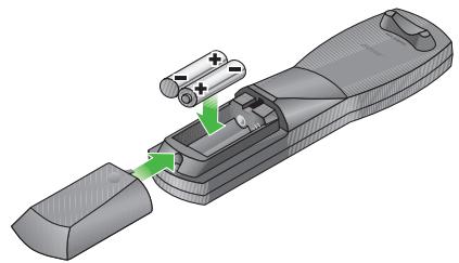 BOSER CINEMATE GS SILVER - Insertion des piles de la télécommande du CineMate® GS - 2