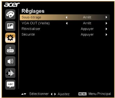 ACER X111 - Réglage - 2