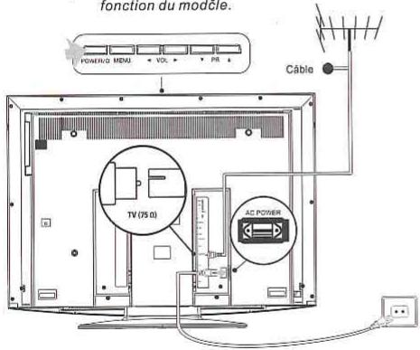 THOMSON 40E91NF32 - Branchement de l'alimentation et de l'antenne - 1