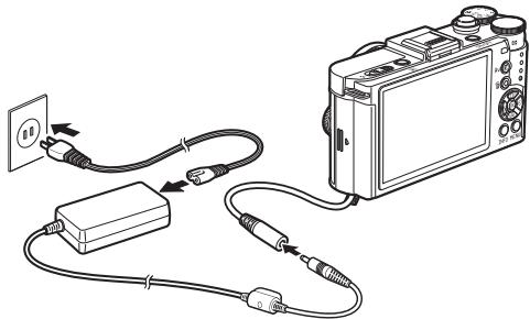 PENTAX Q-S1 SILVER ROSE - Utilisation de l'adaptateur secteur - 3