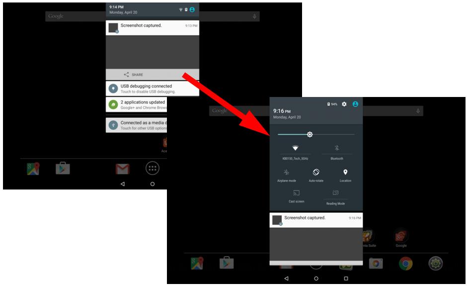 ACER A3-A30-197H - Zone de statut et de notification - 2