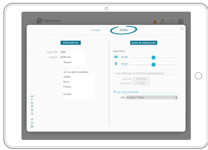SOMFY BOX MAISON TAHOMA - Les données « compte » et « box » - 4
