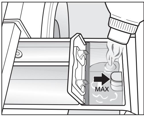 MIELE WDDO20 - Ajout d'adoucissant, de produit d'après ou d'amidon liquide à la fin du programme de lavage - 1