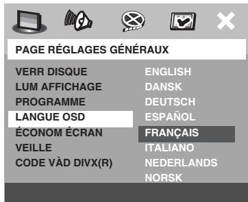 YAMAHA DVD-S557 - Choix de la langue menu - 1