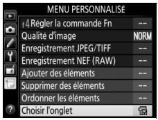 NIKON D810 - Sélectionnéz Choisir l'onglet. - 1