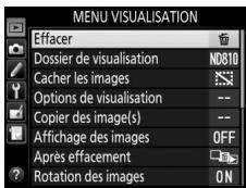NIKON D810 - Placez le curseur dans le menu selectionné. - 2