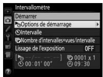 NIKON D810 - Modifiez les réglages de l'intervallomètre. - 1